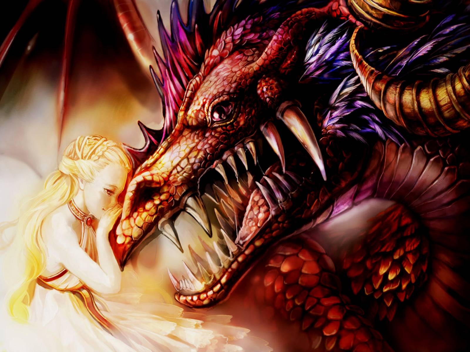 The Dragon and the Princess - Dragons Wallpaper