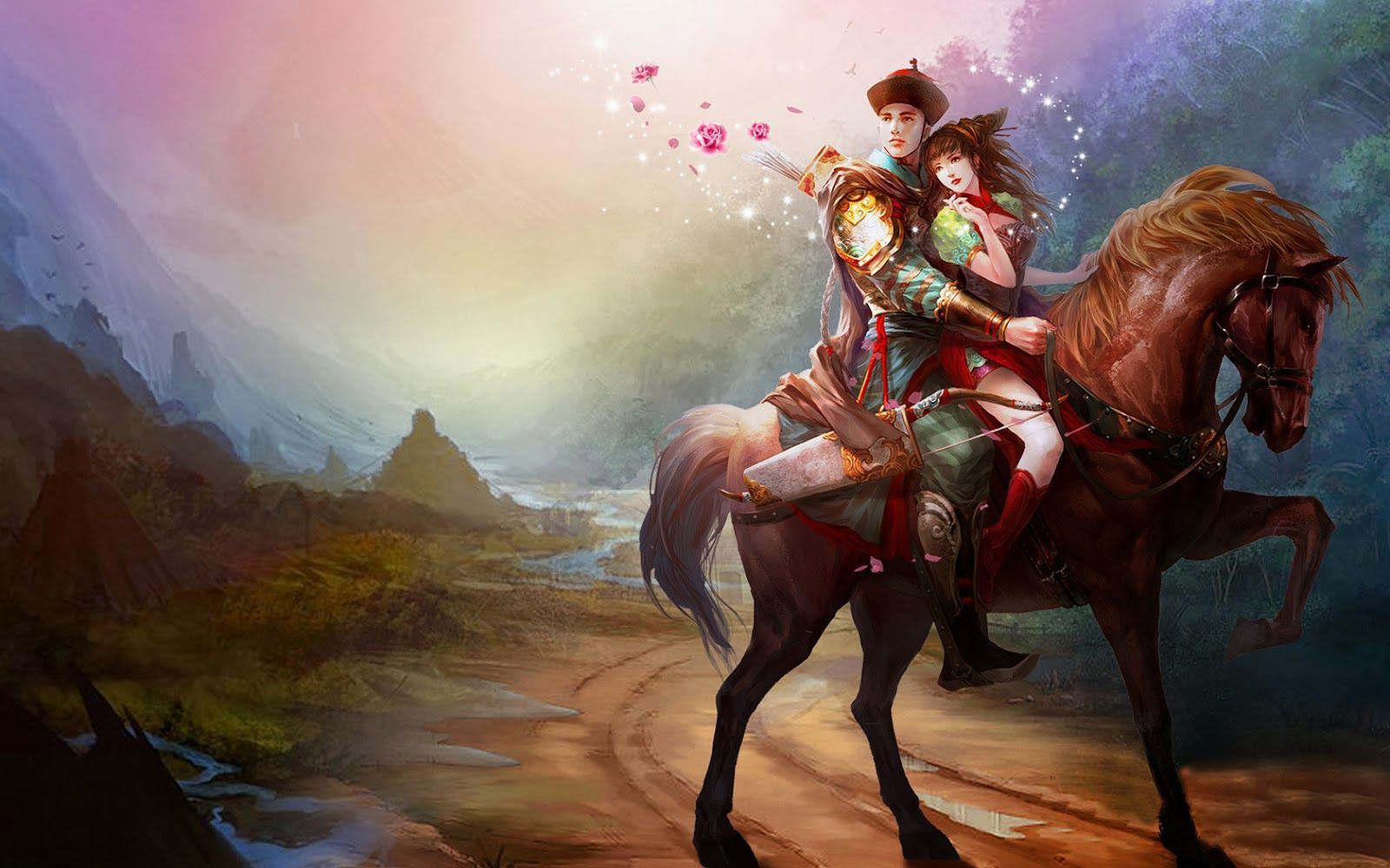Romantic Lovers Paintings Digital Art CG Pictures Free Download ...