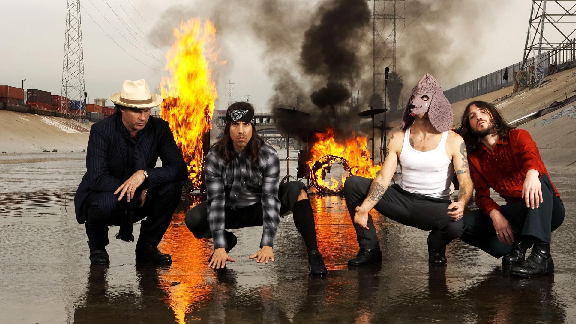 Download Wallpaper 1920x1080 Red hot chili peppers, Fire, Smoke ...