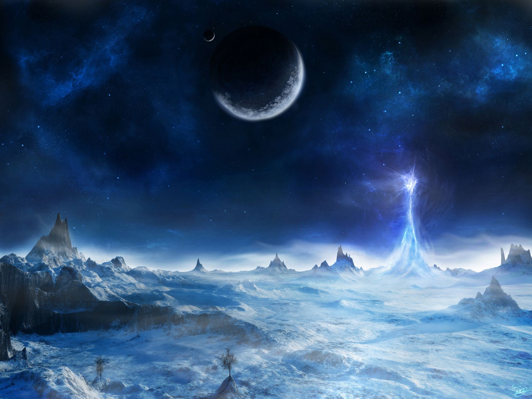 Full HD Wallpapers + Space, Blue, Ice, Planets, Landscapes, by ...
