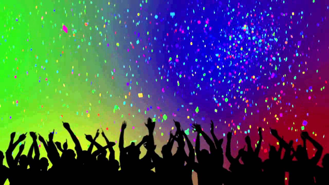 Party Crowd Silhouettes & Confetti Looping Background - YouTube