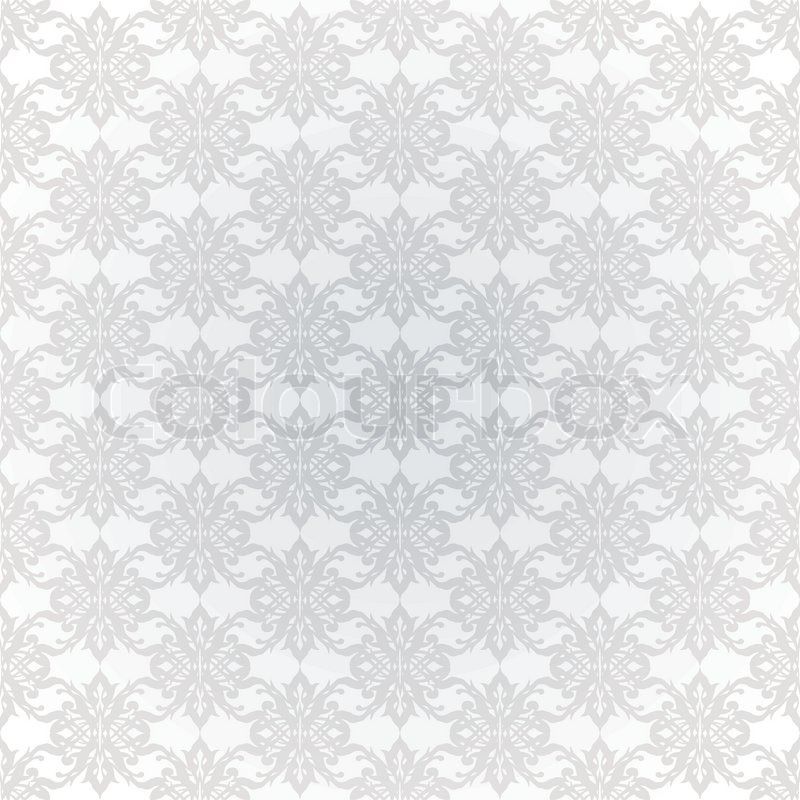 White and grey seamless wallpaper with repeating design Vector