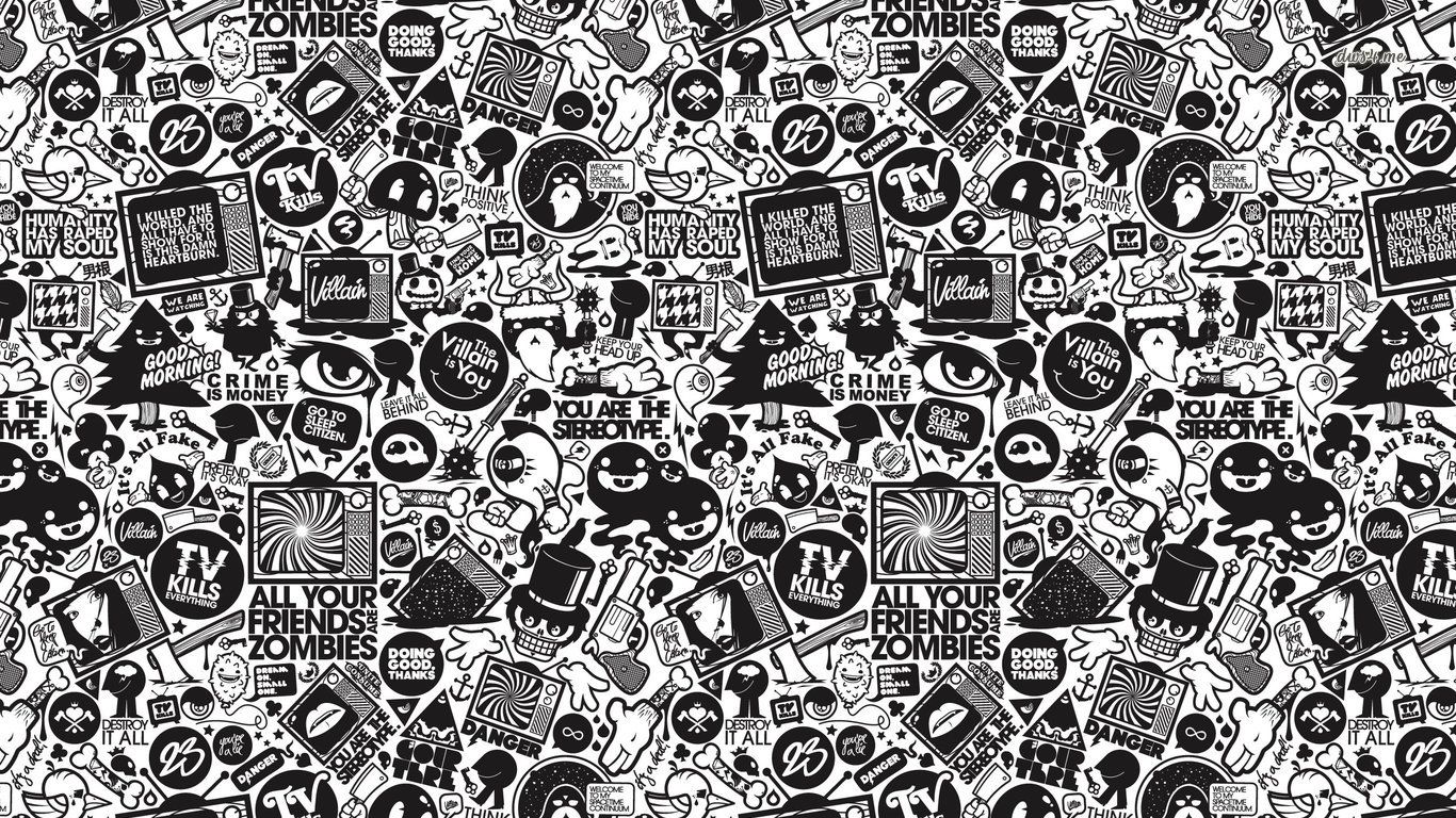 Black and white design wallpaper - Vector wallpapers -
