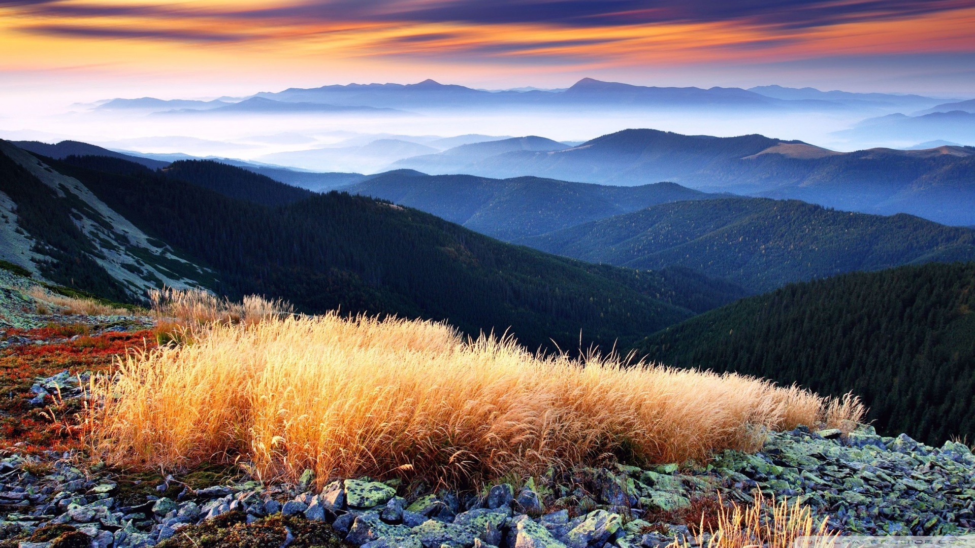 Mountain Range Sunset Dusk Scenery 4K Wallpaper iPhone HD Phone 4470f