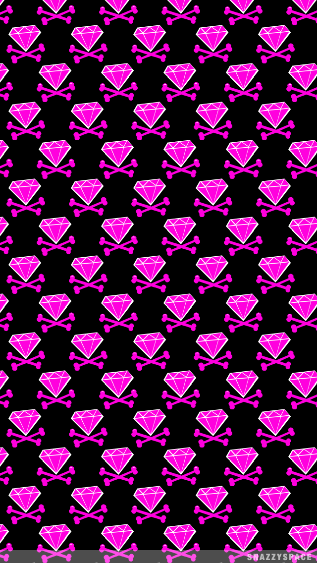 Pink Diamond Crossbones iPhone Wallpaper