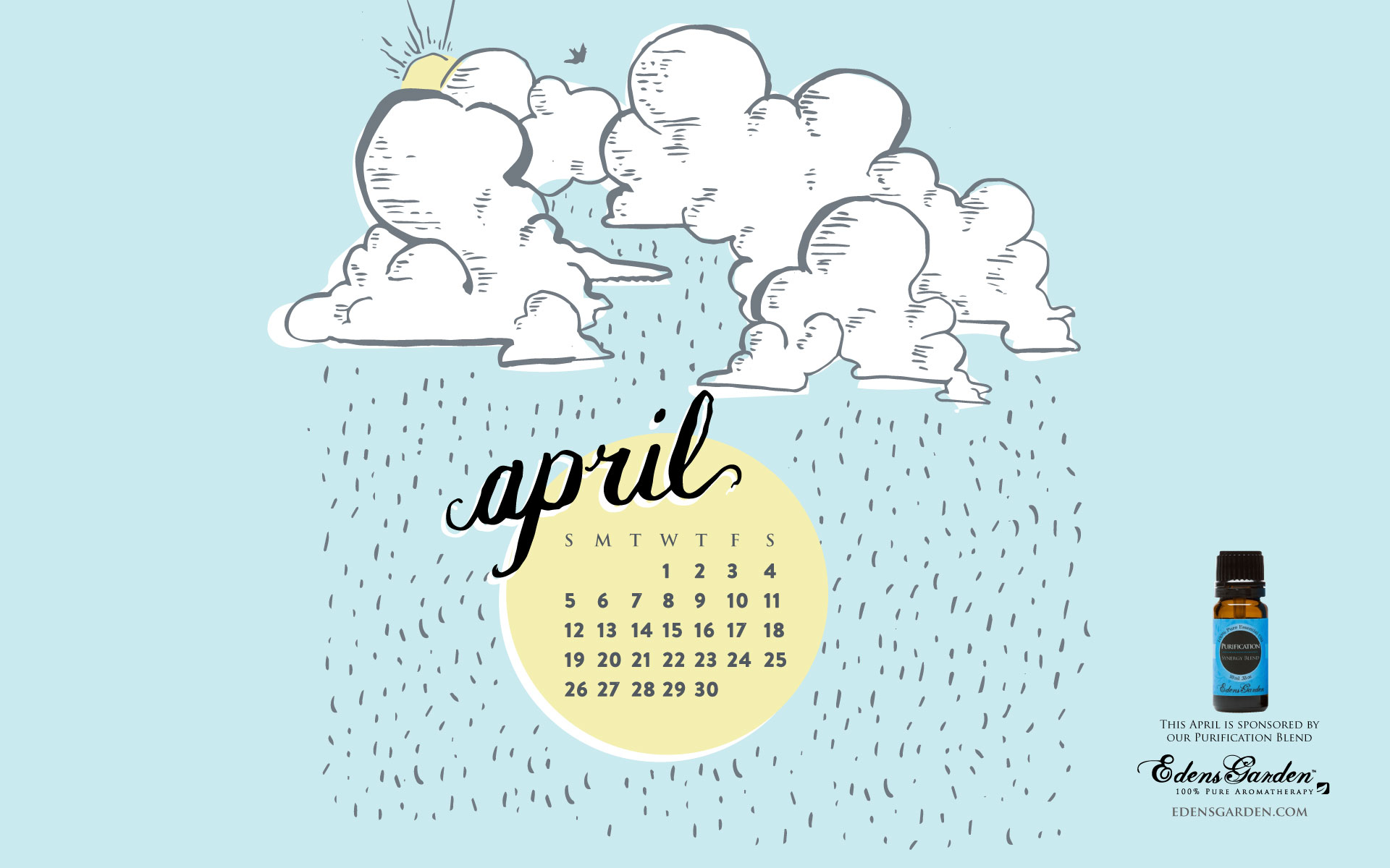 Free Download: April 2015 Desktop Calendar Wallpaper – Edens Garden