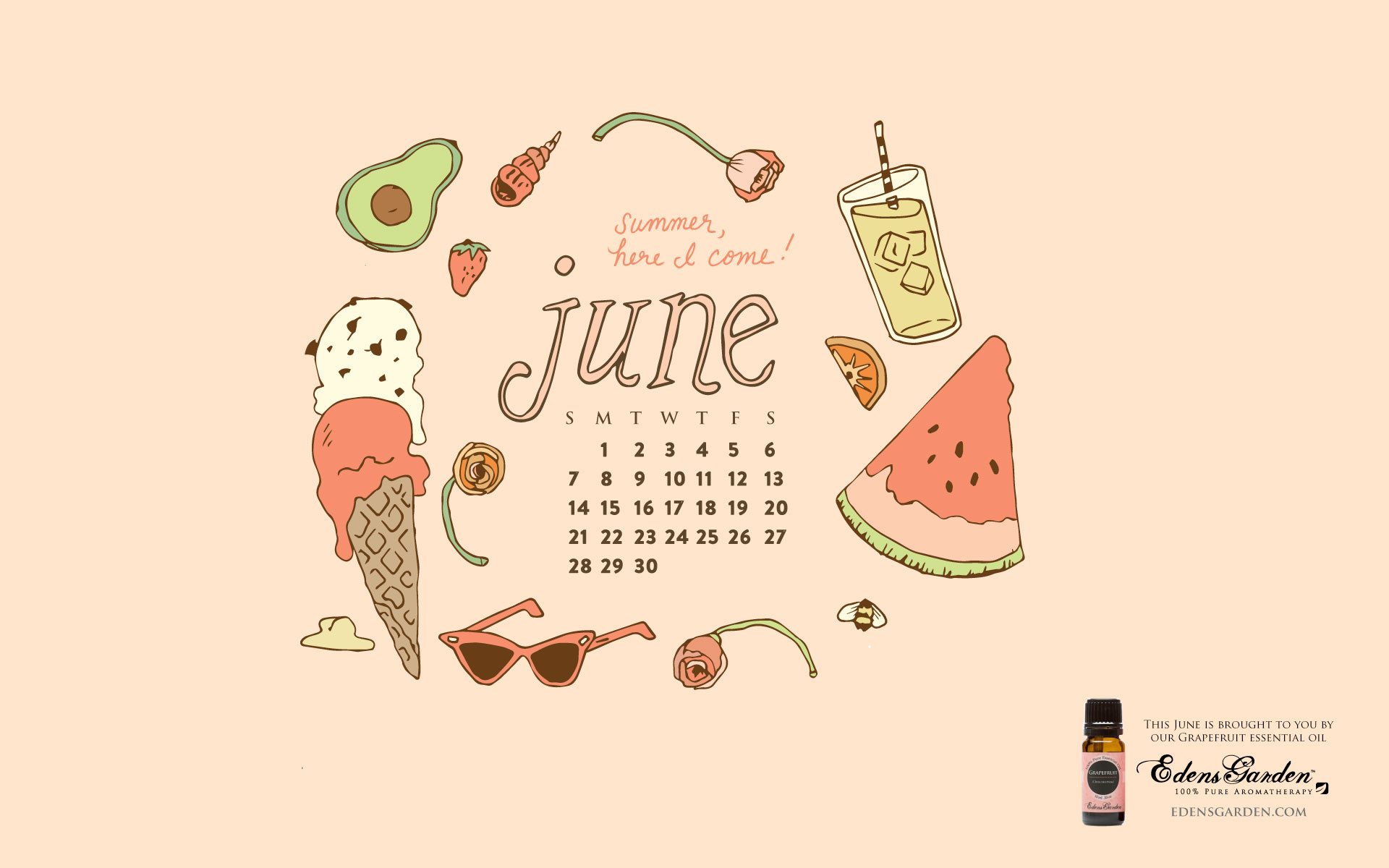 Free Download: June 2015 Desktop Wallpaper Calendar – Edens Garden