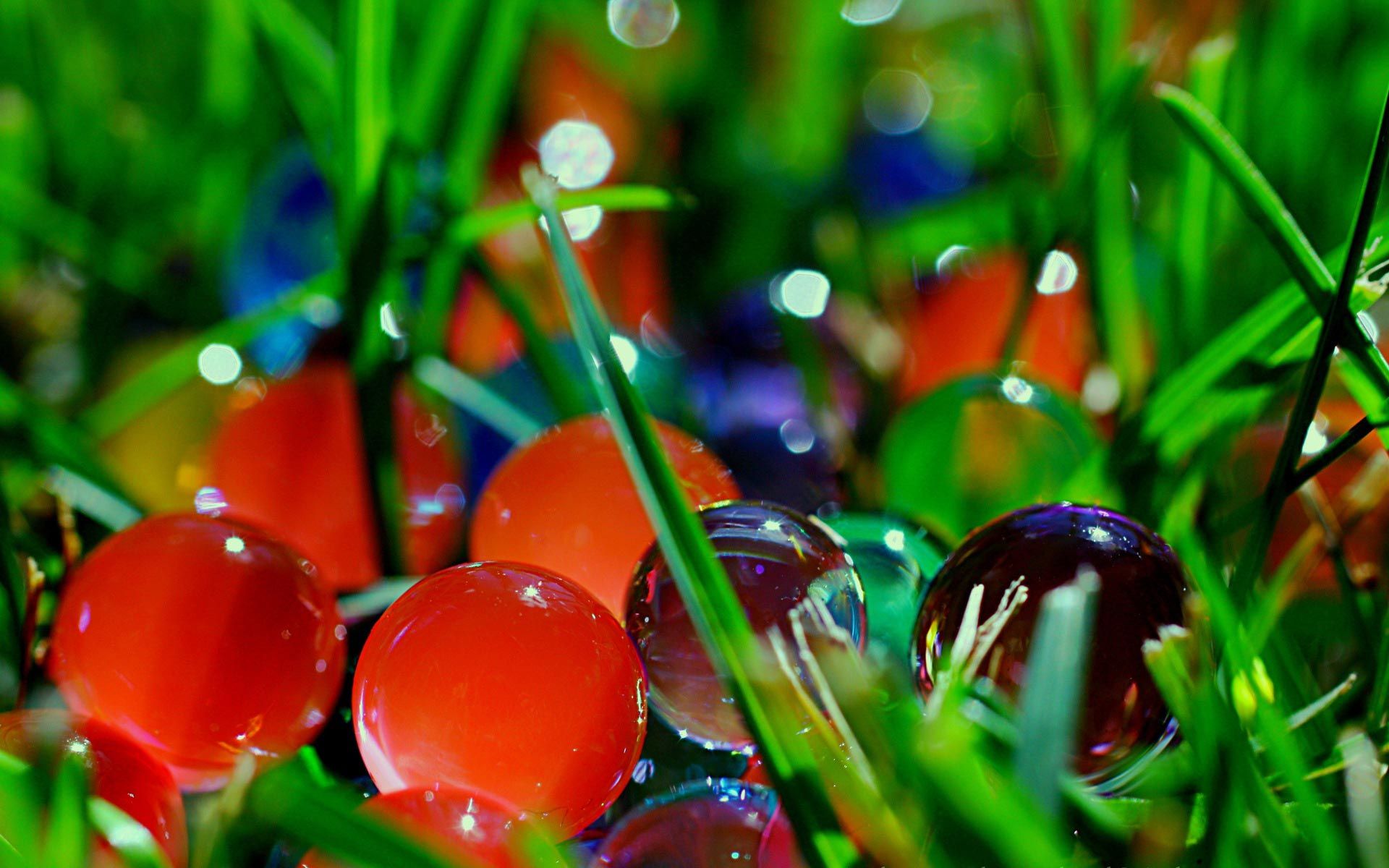 Red Marbles On Grass Wallpaper Full HD #8369 Wallpaper | High ...