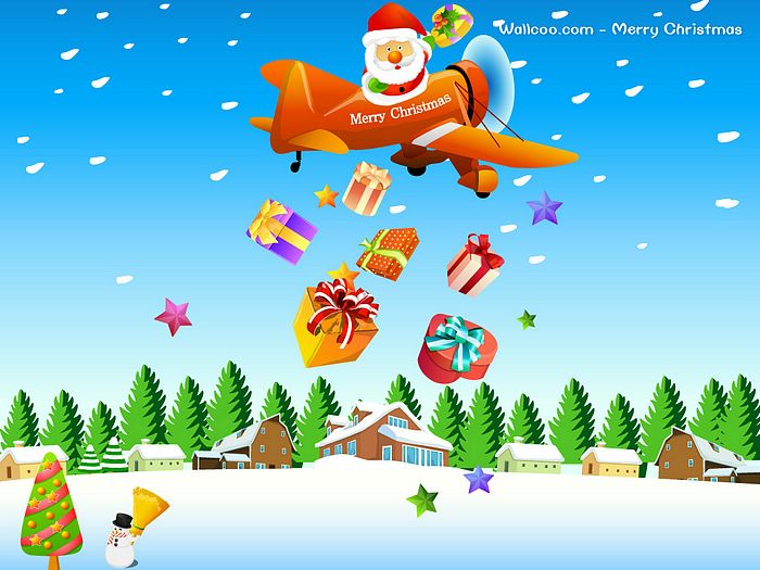 Christmas Vector Cartoon Wallpapers - Wallcoo.net