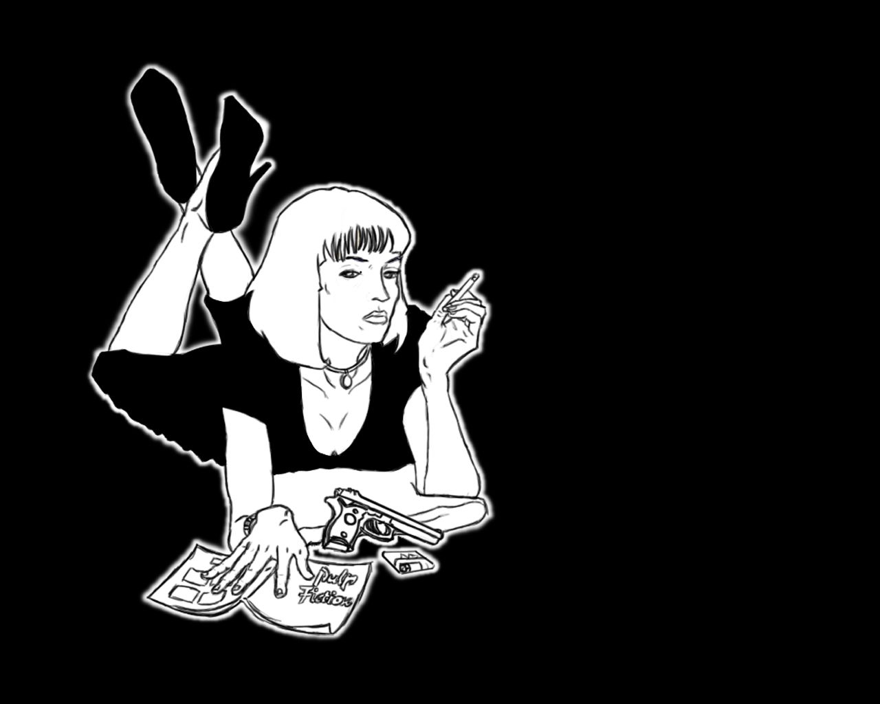 Wallpaper: Pulp Fiction Black and White | Pandakick to THE FACE