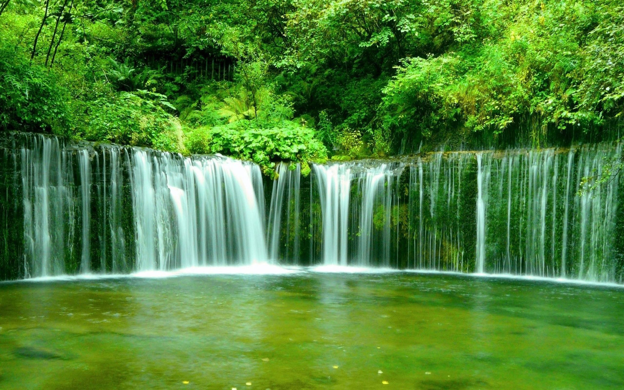 Beautiful Nature Wallpaper for Desktop with Small Waterfall in ...