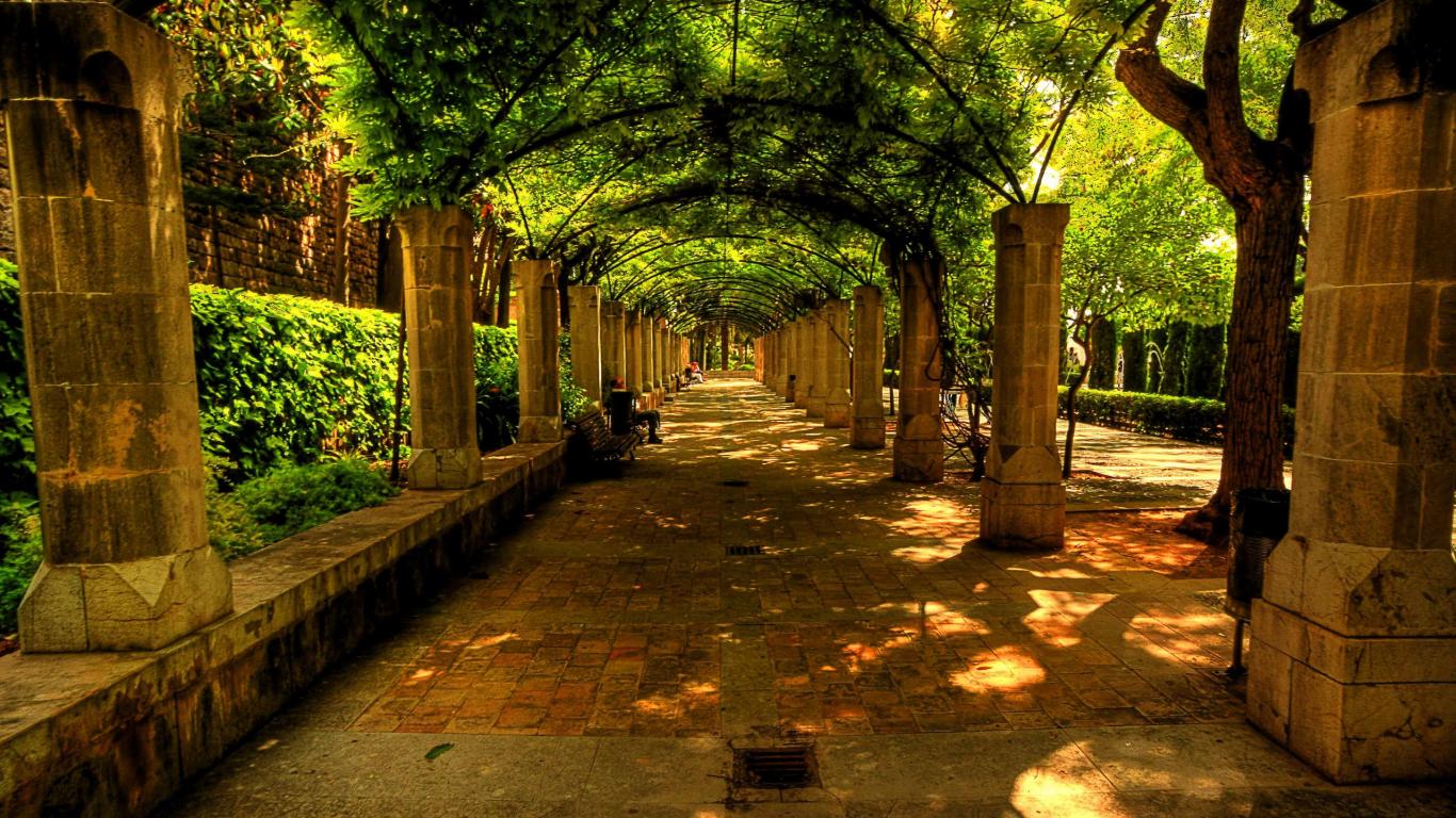 Wallpapers Natured Plase Place Alley Bench City Nature Park Spain ...