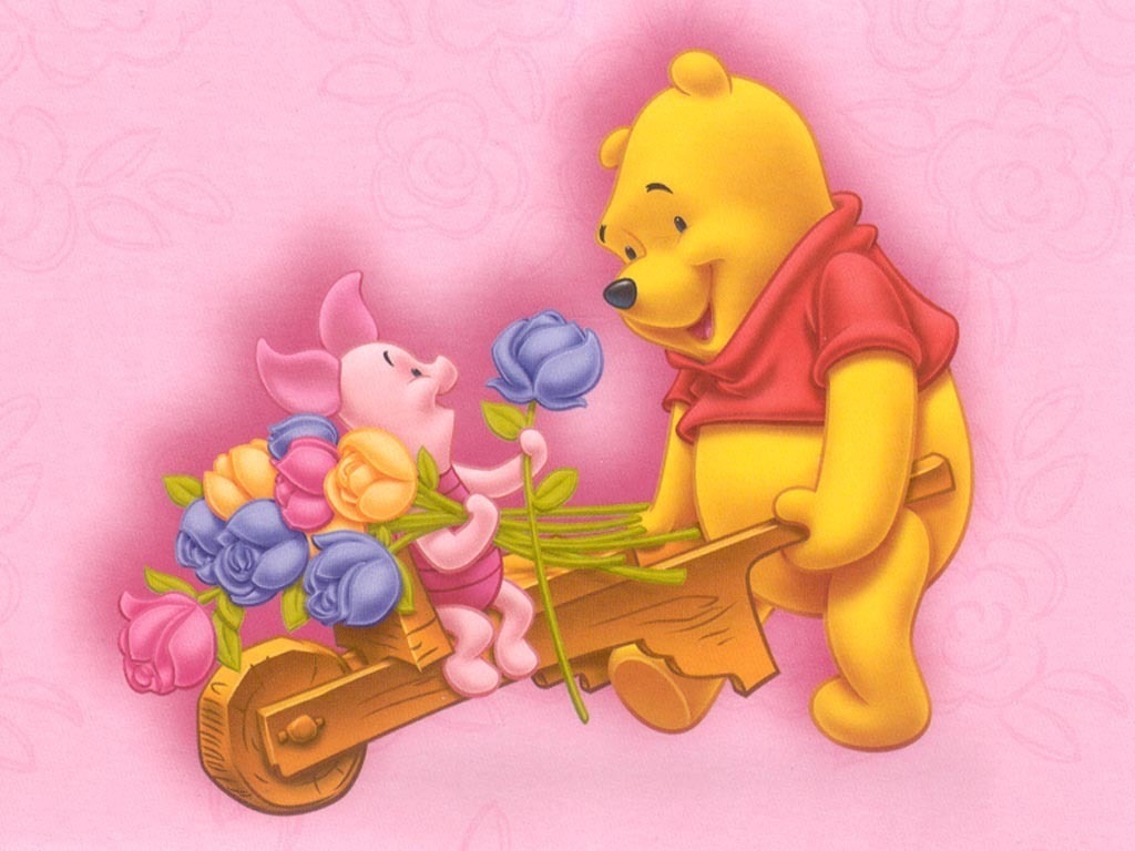 Baby Winnie The Pooh And Piglet - wallpaper