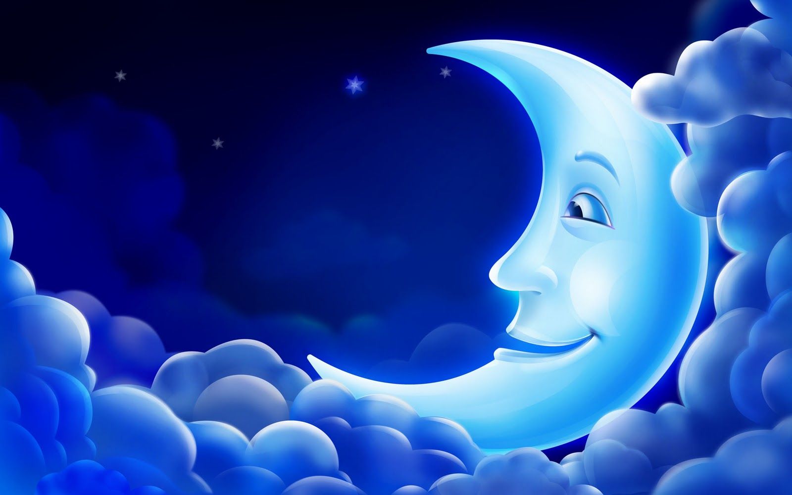 Download Cg Animation Pc Background Blue Moon Smile Sky Star ...