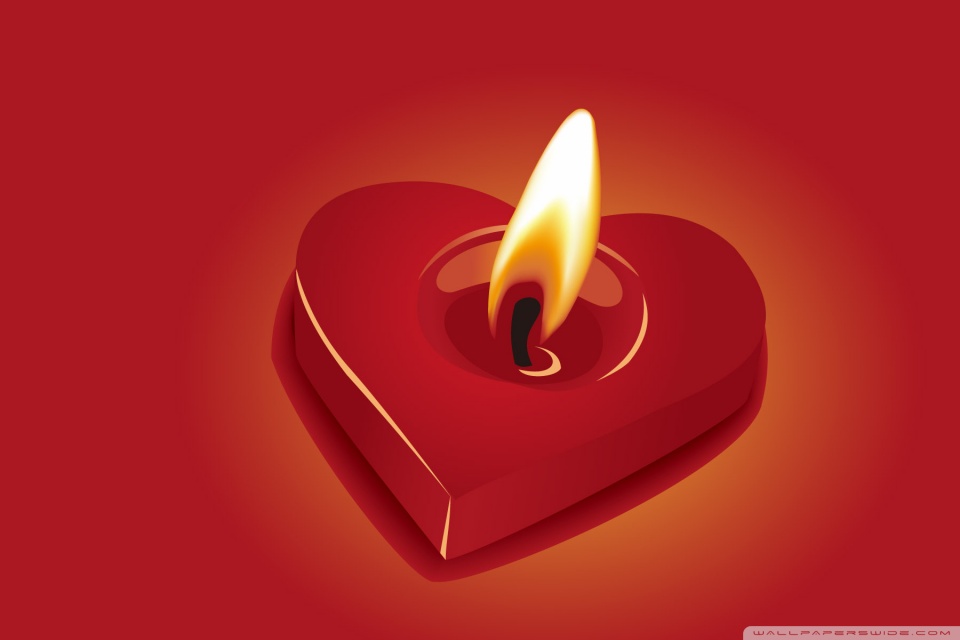 Candle Heart HD desktop wallpaper Widescreen High Definition