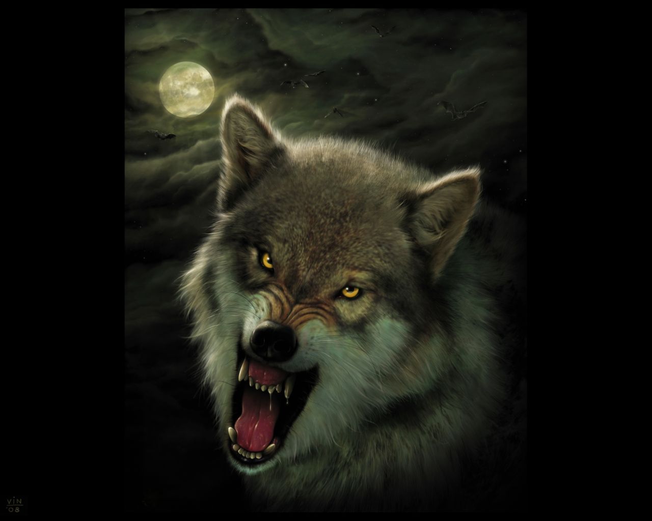 Angry Moon Wolf wallpaper from Werewolf wallpapers