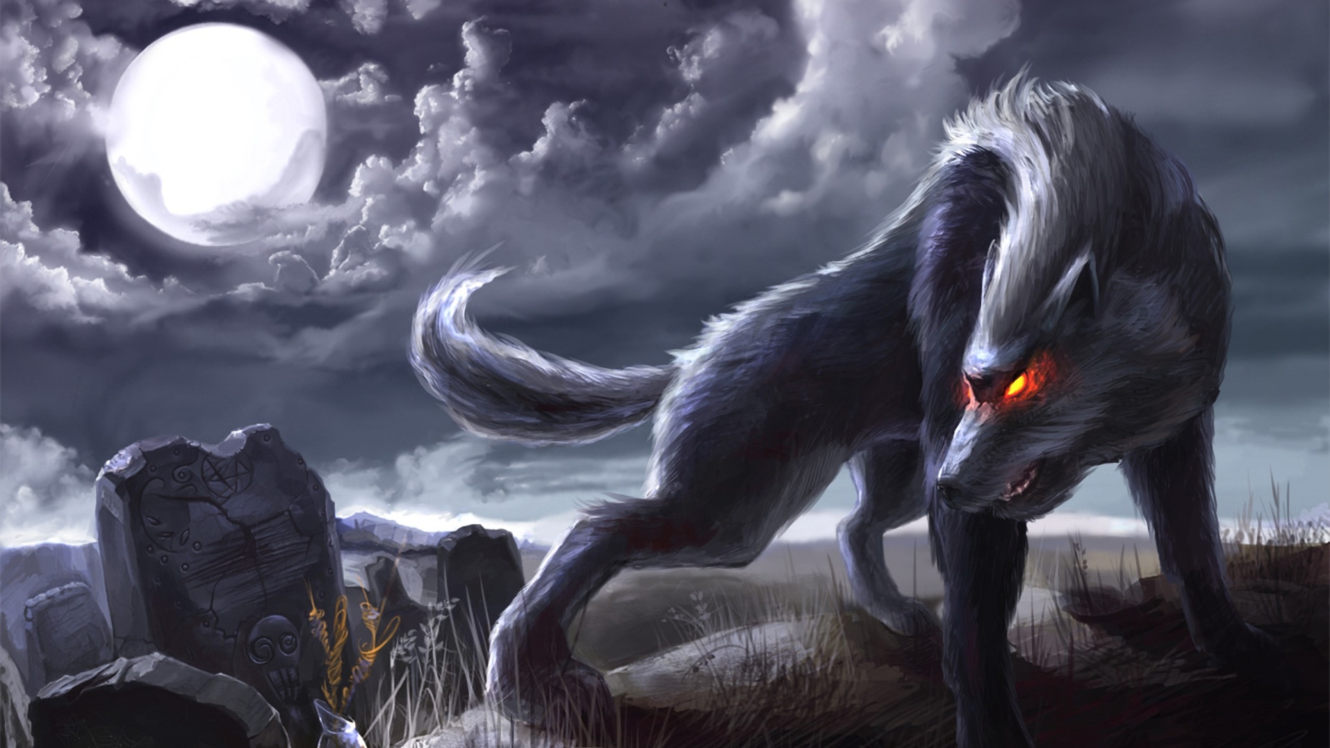 HD Angry Wolf Moon Animated Wallpaper HD Full Size ...