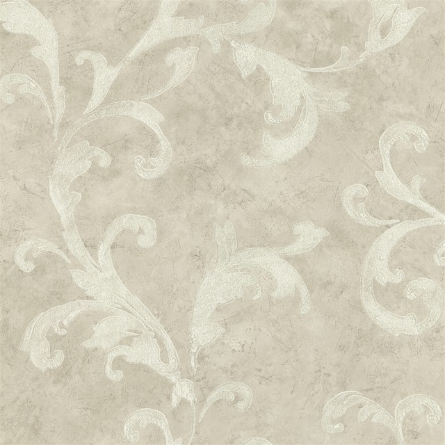 Bainbridge Arabesque Wallpaper in Cream - Traditional - Wallpaper