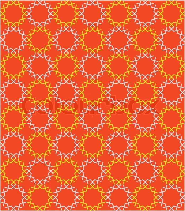 Seamless arabesque ornamental wallpaper or background on red