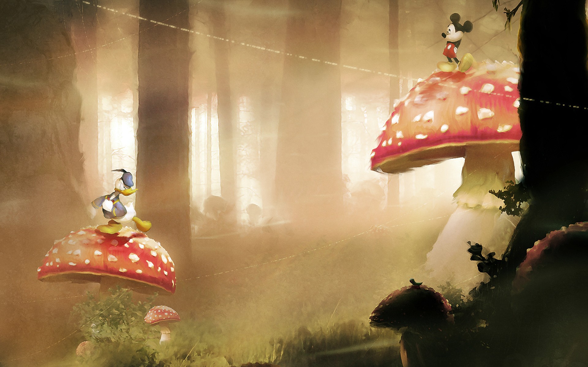 Disney company mushrooms mickey mouse donald duck wallpaper ...