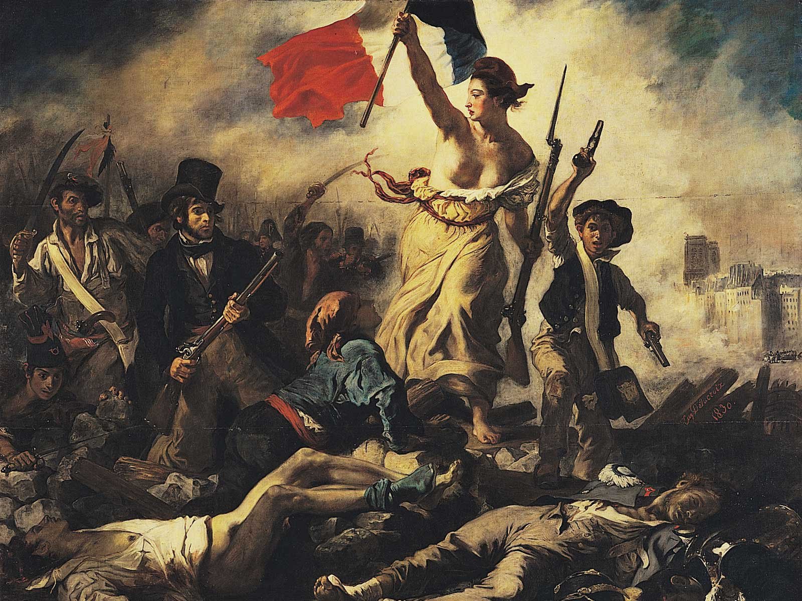 Wallpaper Eugene Delacroix Liberty Leading The People - 1600 x