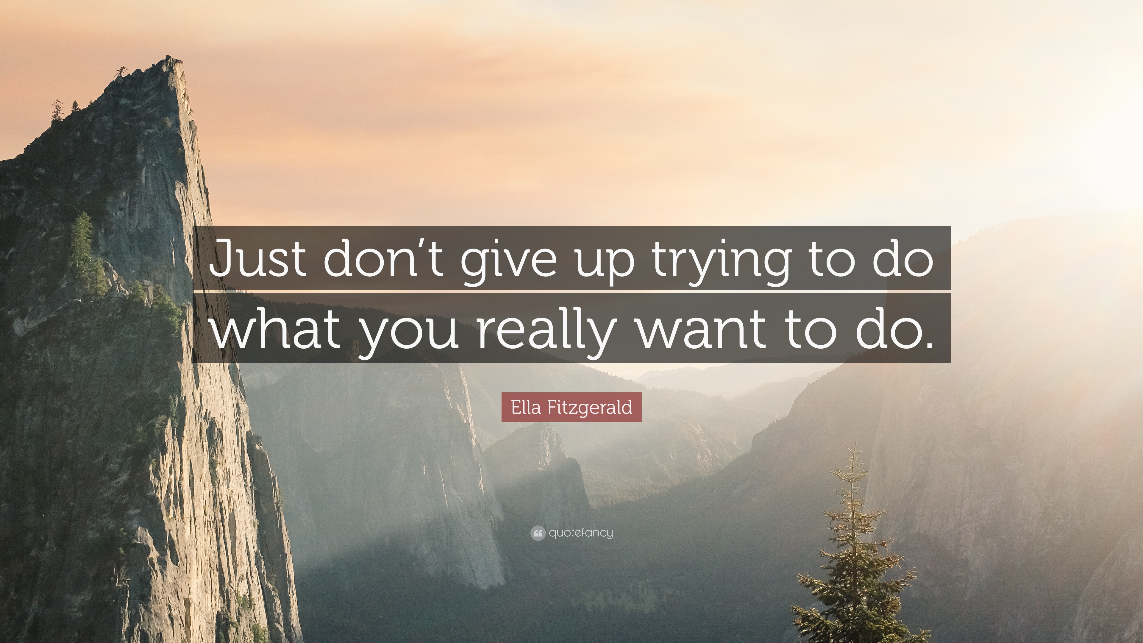 Ella Fitzgerald Quote: “Just don't give up trying to do what you ...