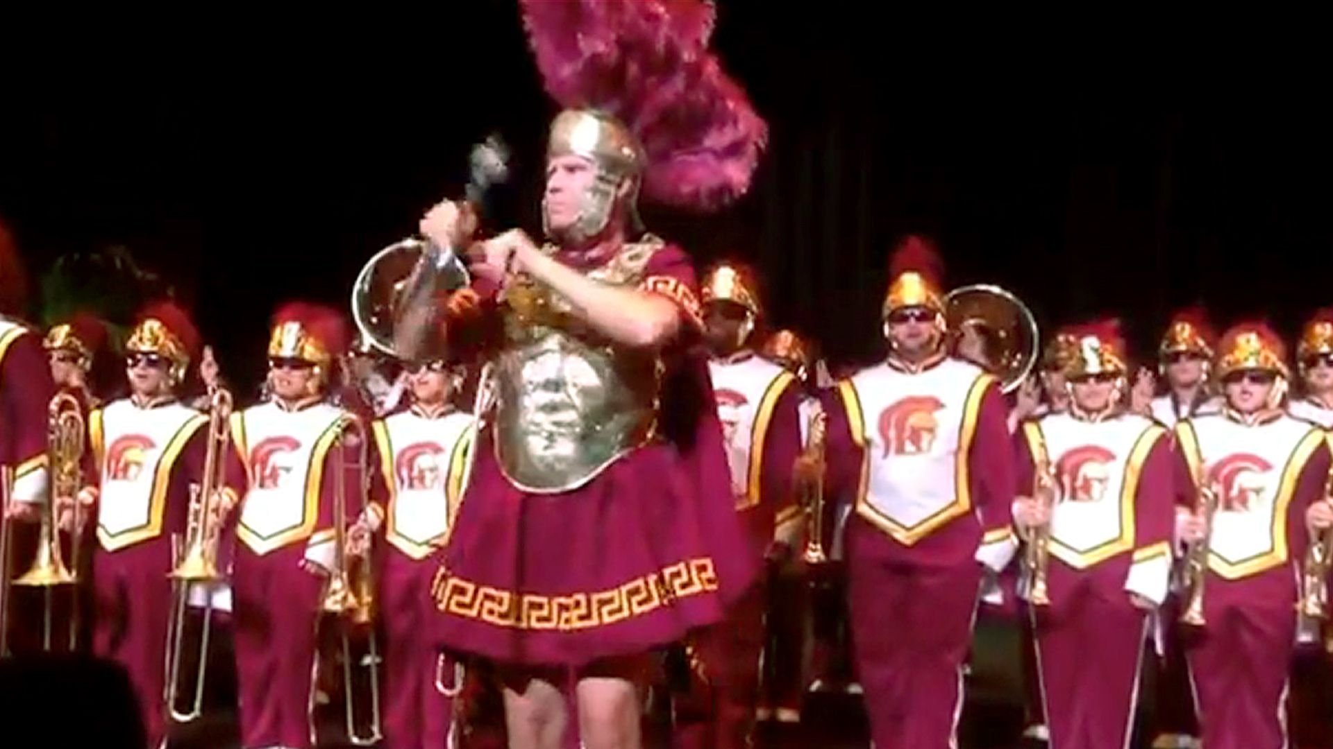 Will Ferrell leads USC marching band while dressed as Tommy Trojan ...