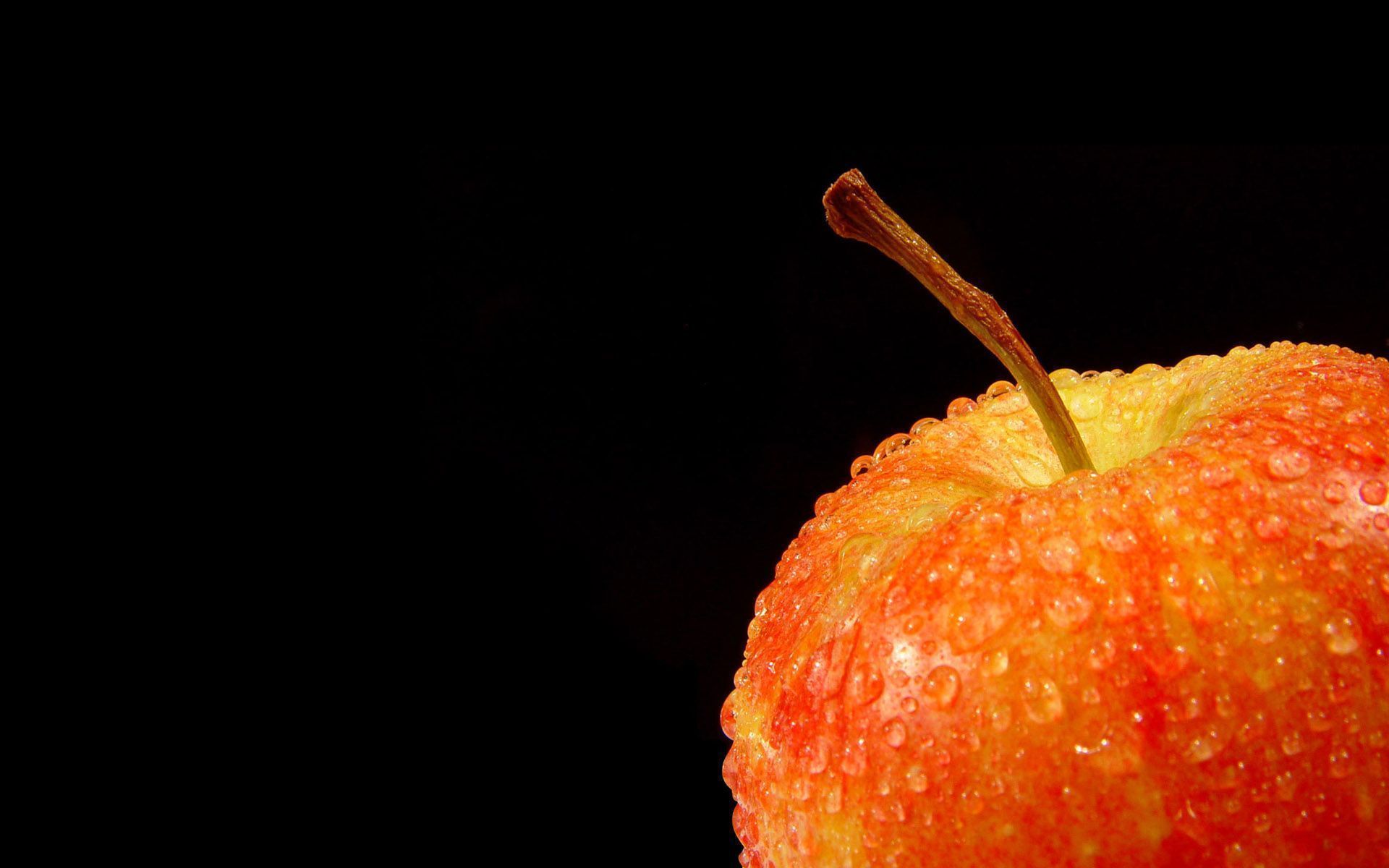 Apple on a black background wallpapers and images - wallpapers