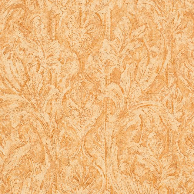 Copper Motif Damask Seashell Wallpaper - Traditional - Wallpaper