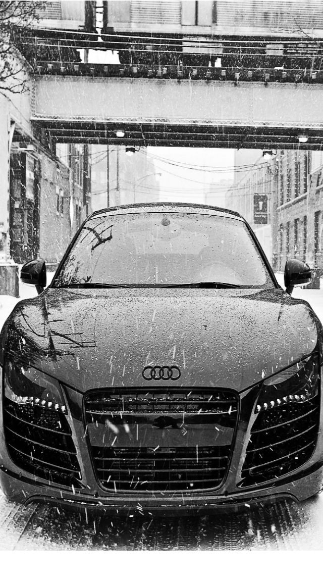 Audi R8 in Snow iPhone 5 Wallpaper (640x1136)