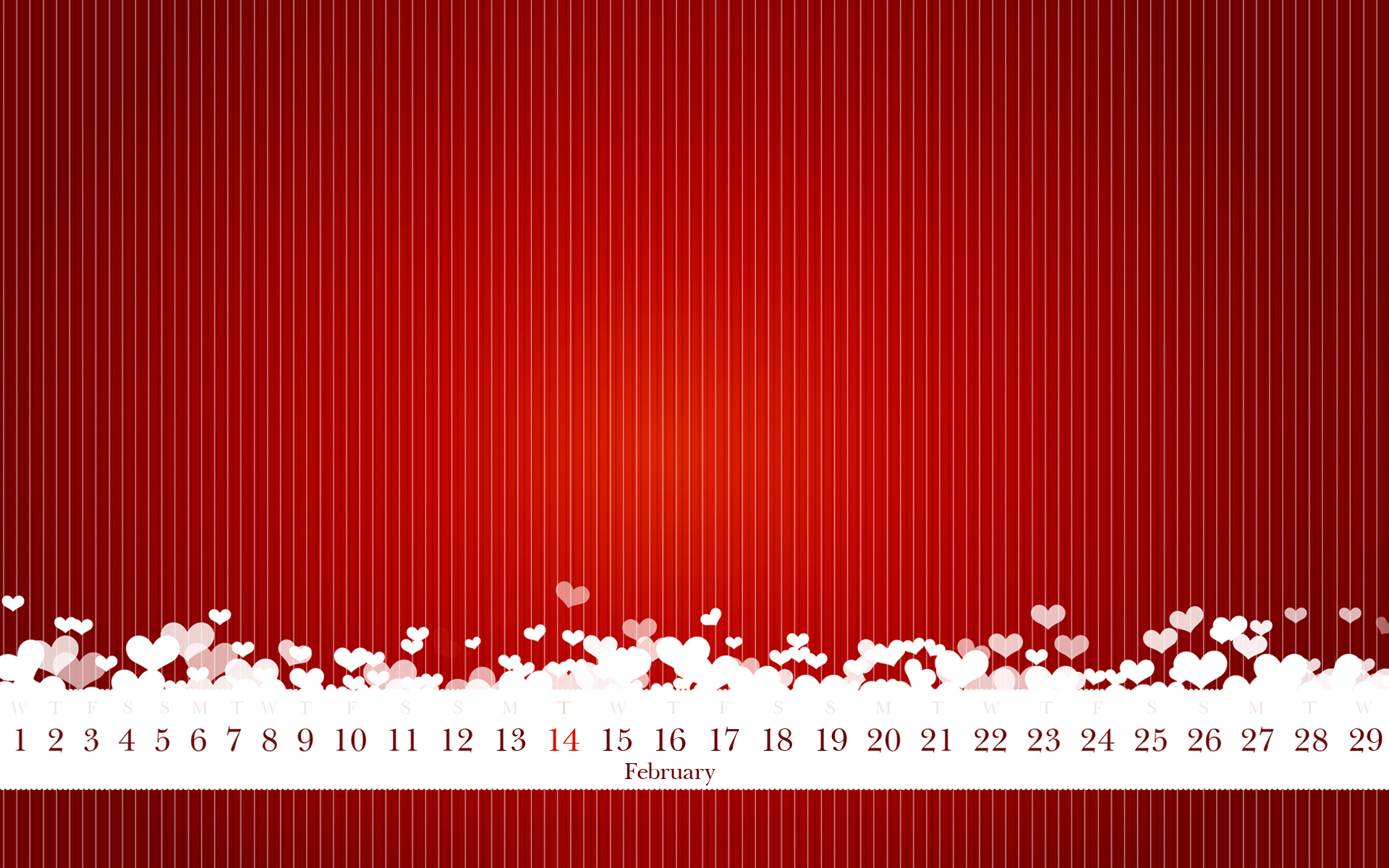 The original calendar for Valentine's Day February 14 wallpapers ...