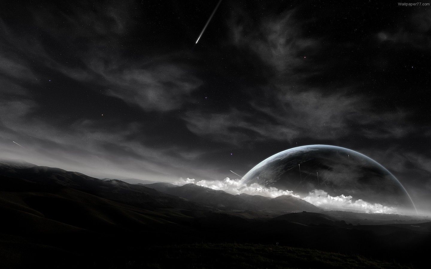 Starlit Night Black Earth Orbit Planet Planet Wallpapers Space ...