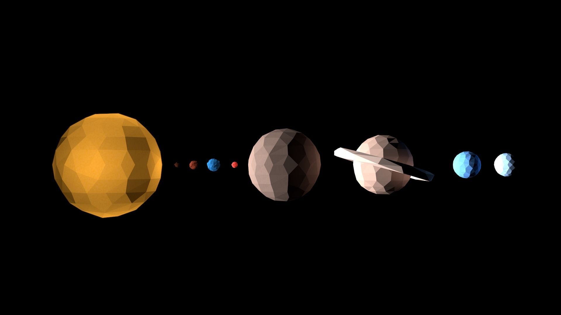 Solar system, 3d, planet, hd, wallpaper, cubes, asteroid, imagine