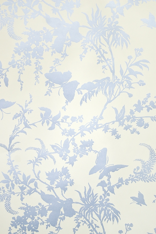 Tropical Floral Wallpaper Silver | Wallpaper from Florence ...