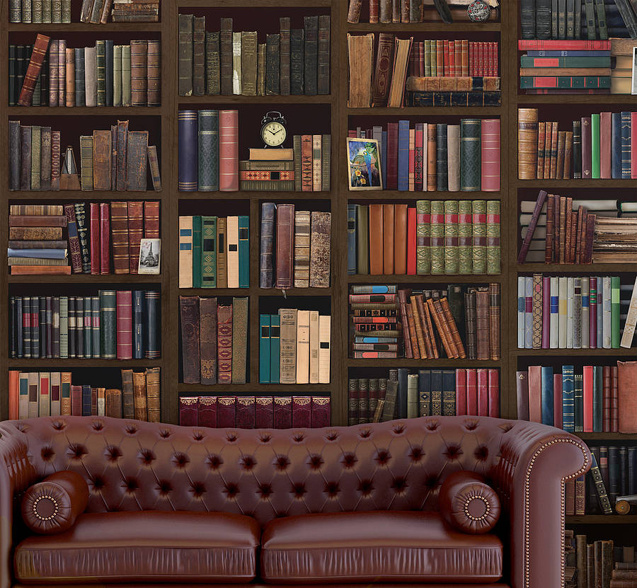 bookcase self adhesive wall mural by oakdene designs ...