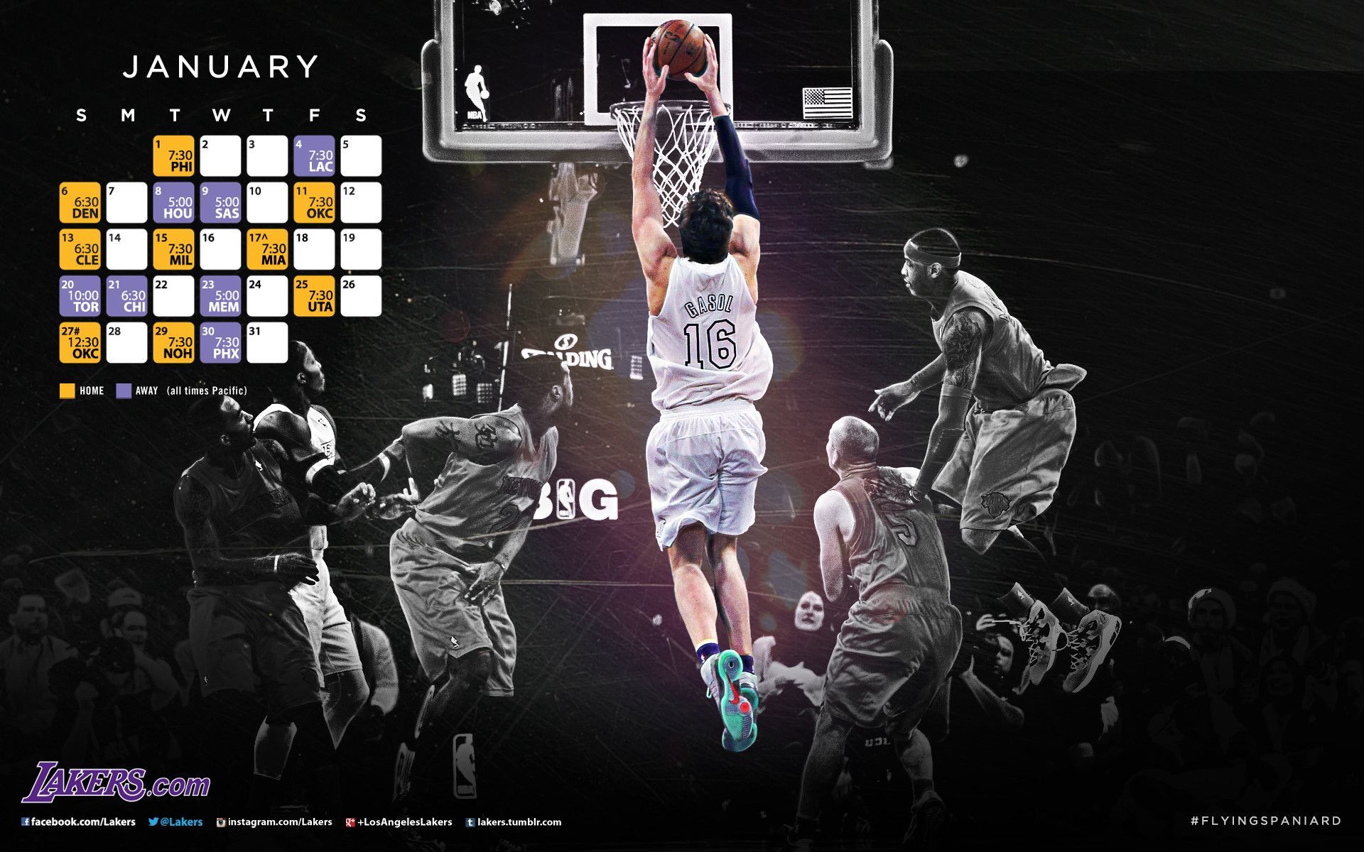 LA Lakers NBA January | WallpaperCow.com