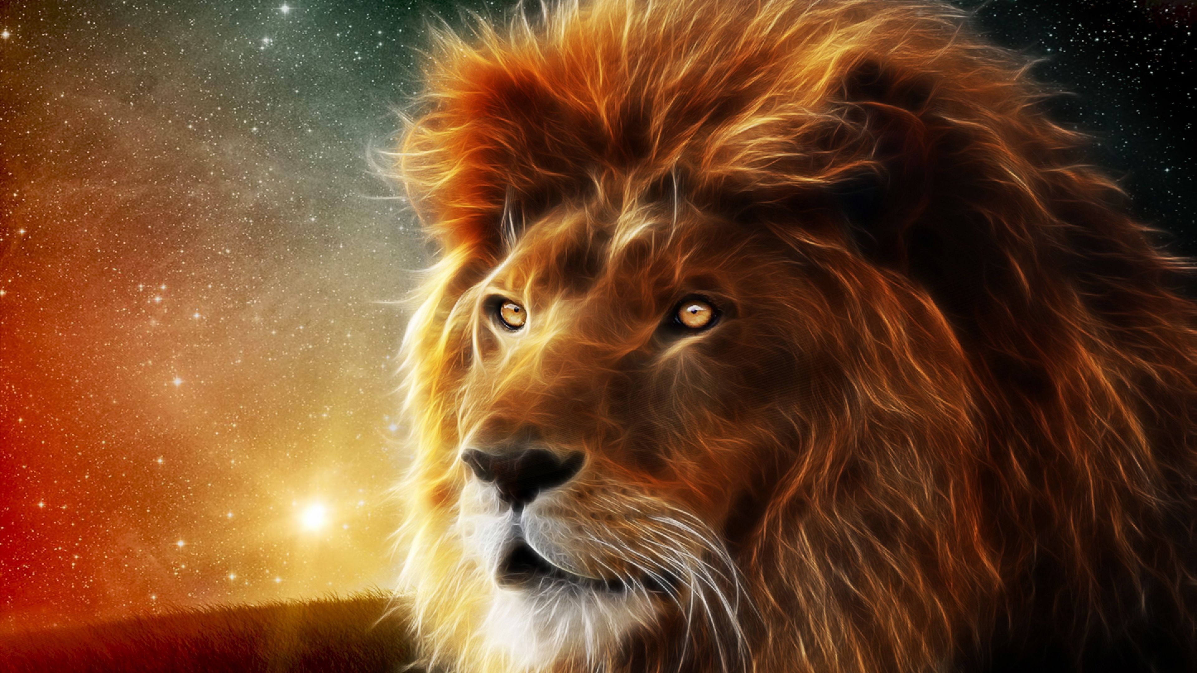 Download Wallpaper 3840x2160 Lion, Face, Mane, King of beasts ...