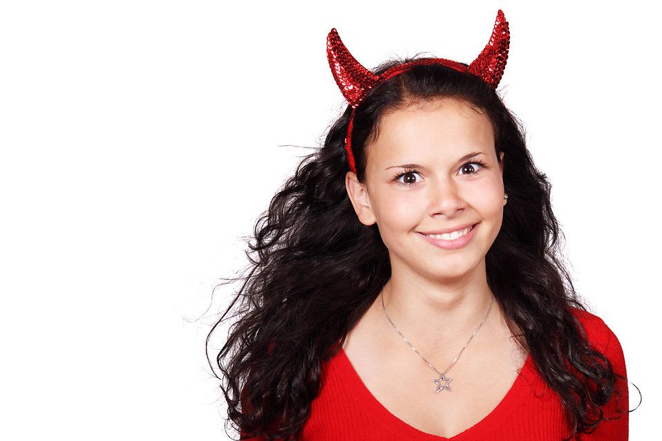 Devil Woman | Free Stock Photo | A beautiful girl in a red devil ...