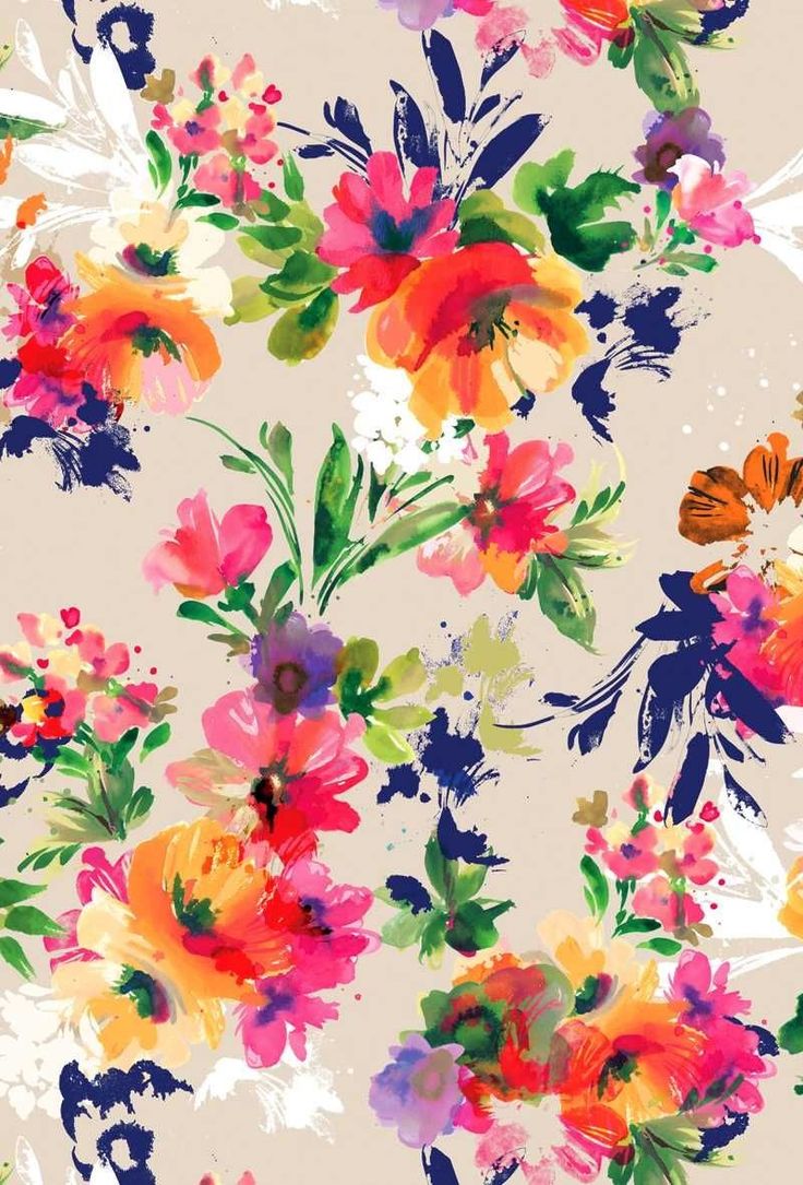 Modern floral wallpaper QB