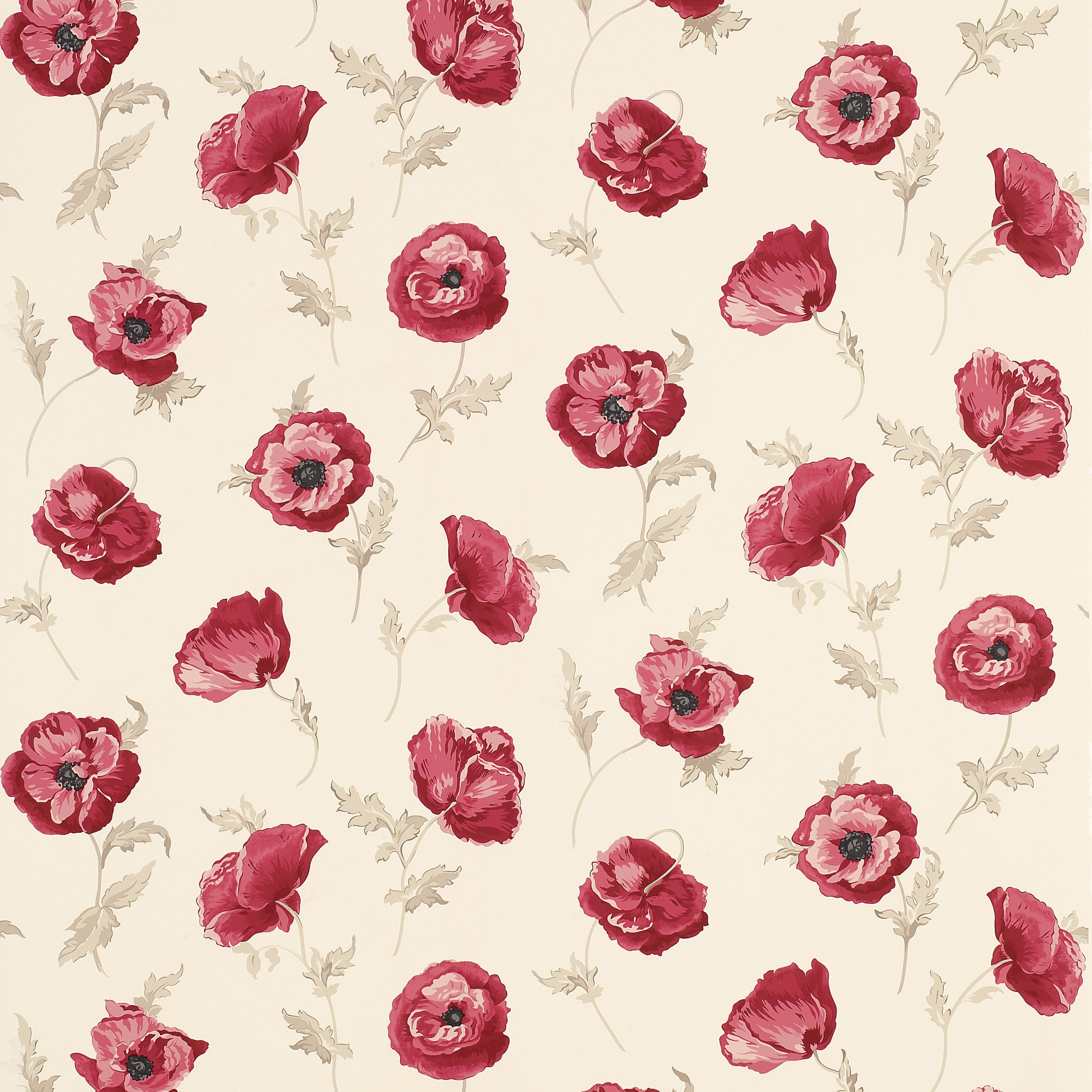 Floral red wallpaper