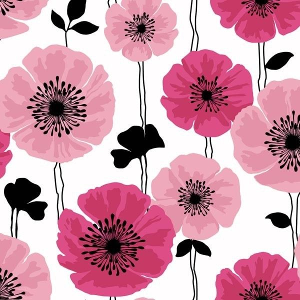 Darcy Magenta Modern Floral Wallpaper Bolt - Contemporary ...
