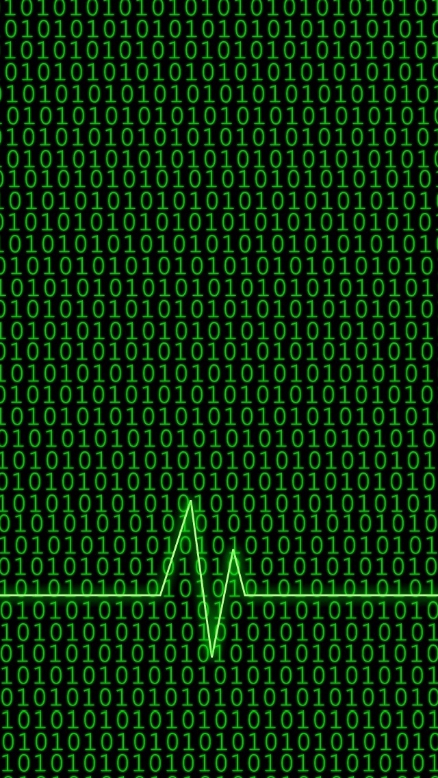 Binary Code With Heartbeat - The iPhone Wallpapers