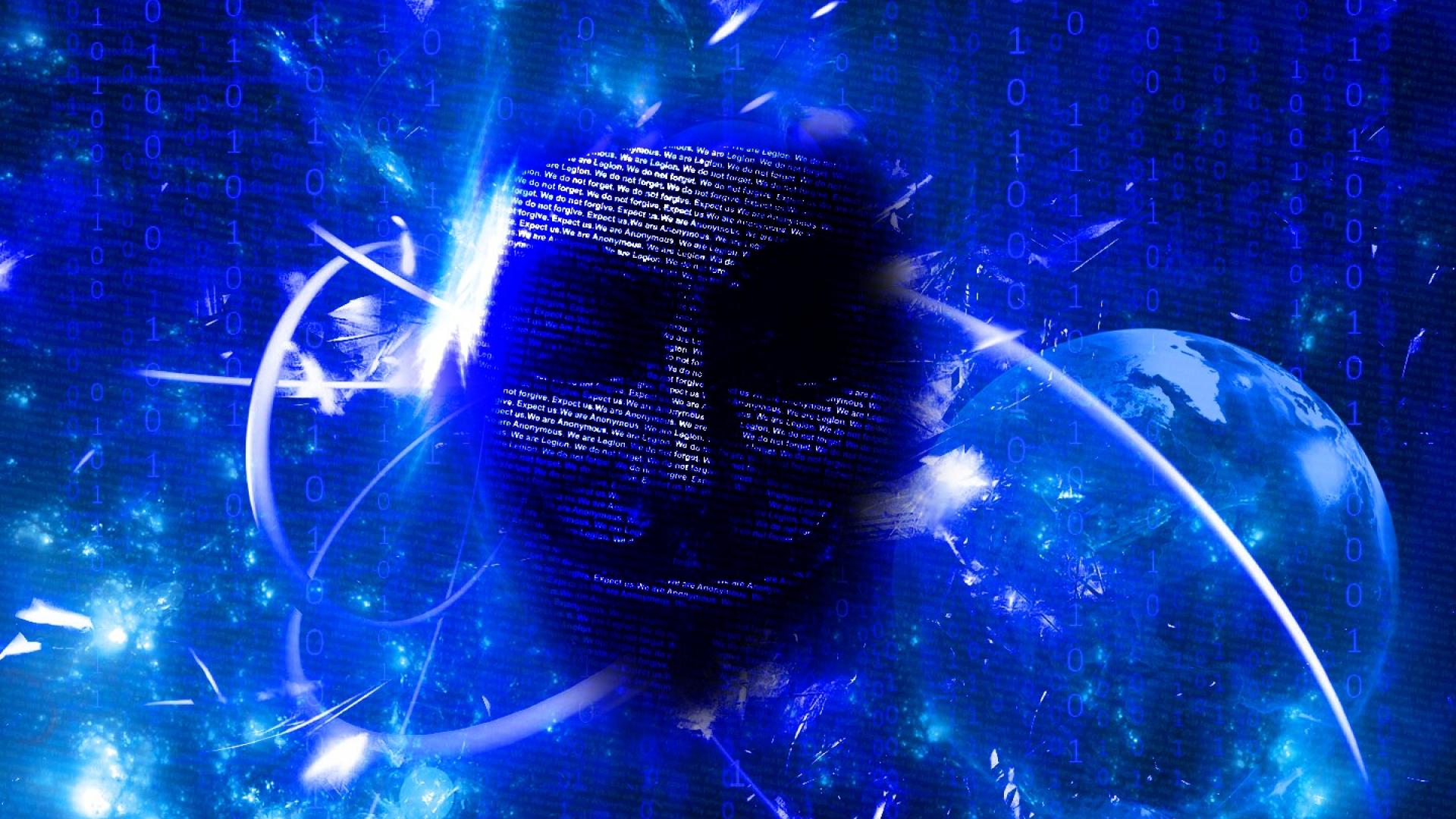 Abstract blue anonymous matrix binary code wallpaper 73494