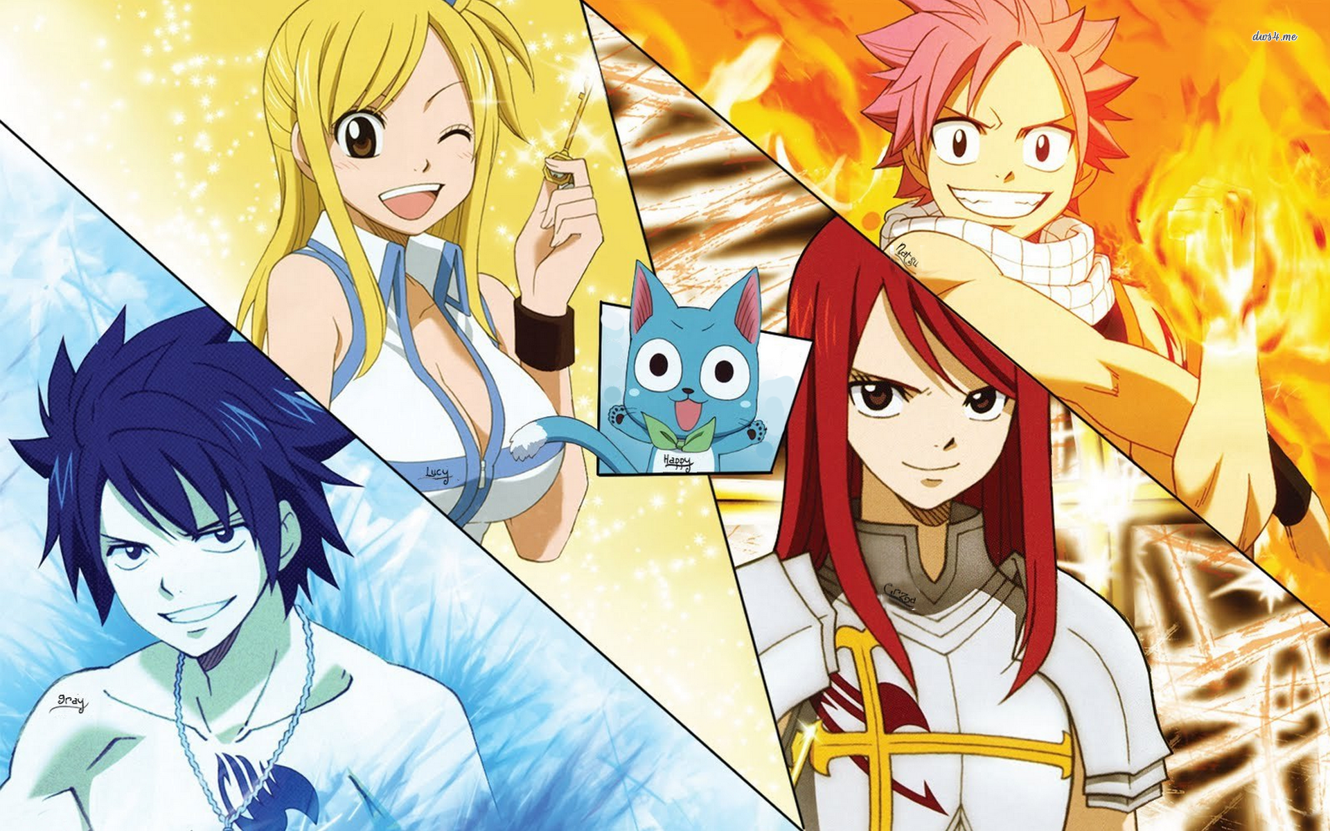 Wallpapers Lucy Kiss Erza Happy Gray Natsu Fairy Tail Anime .4 ...