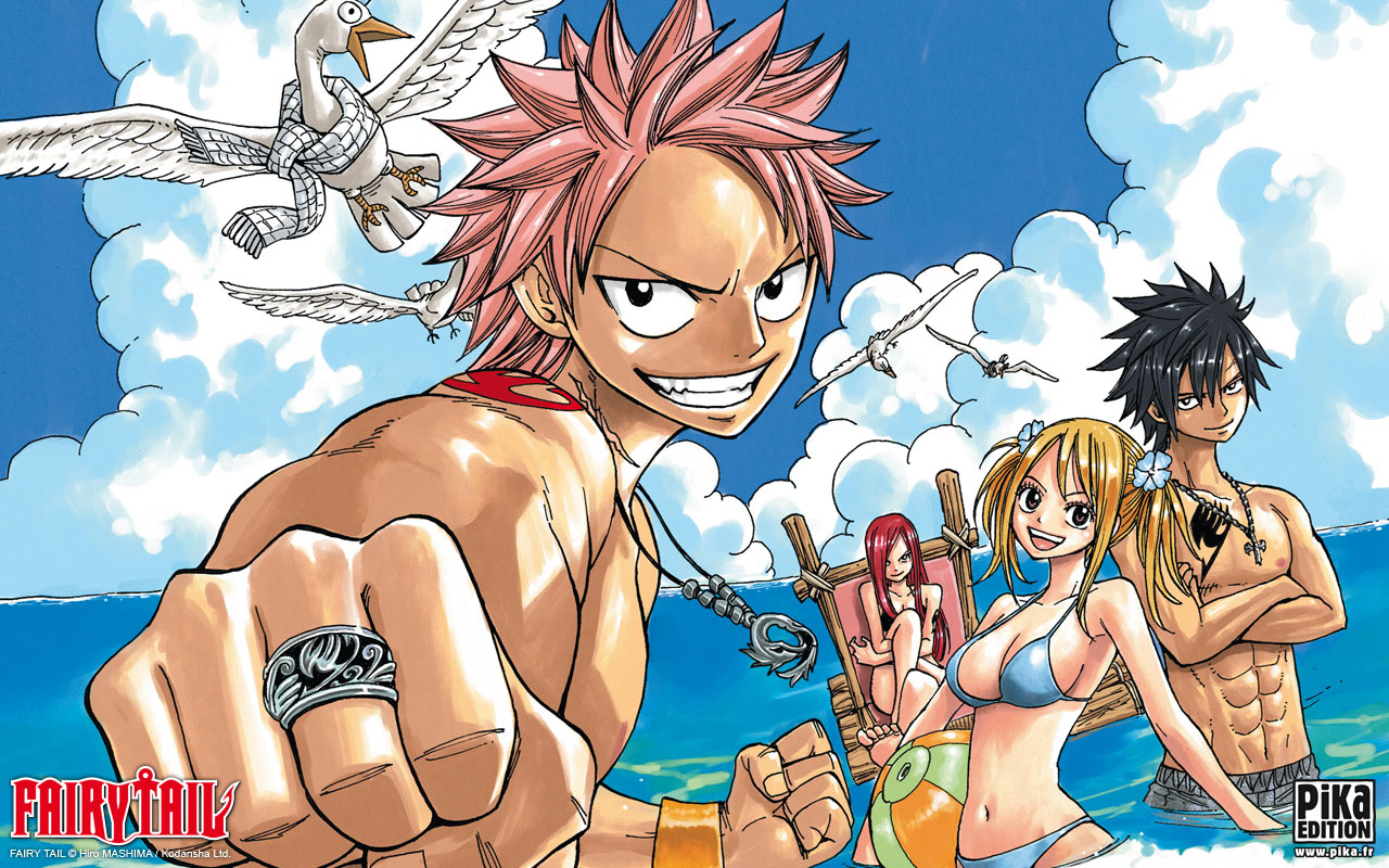 Fairy Tail characters at the beach - 1280x800 - HD 16/10 ...