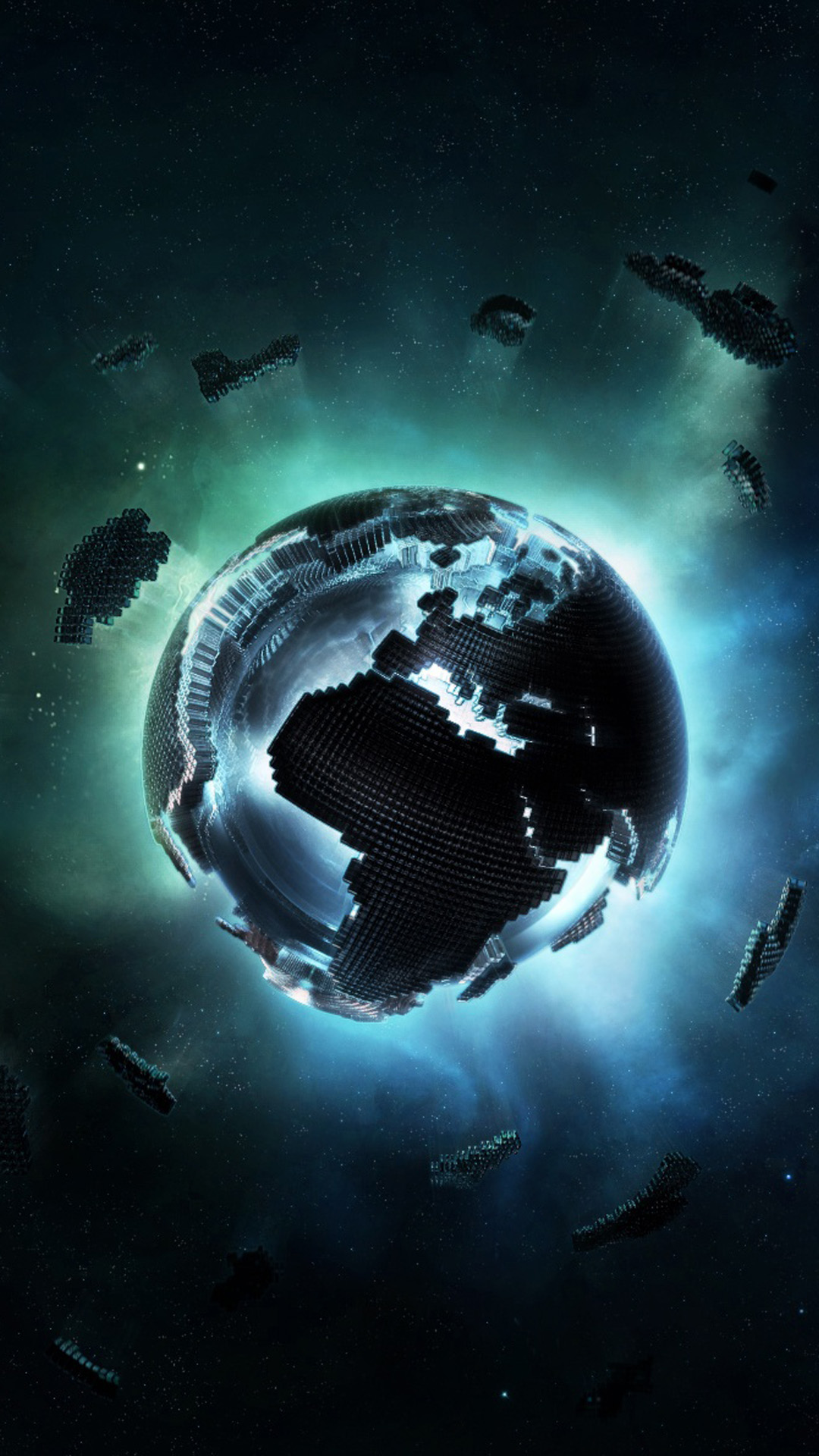 Galaxy S5 Pixel Earth Android Wallpaper free download
