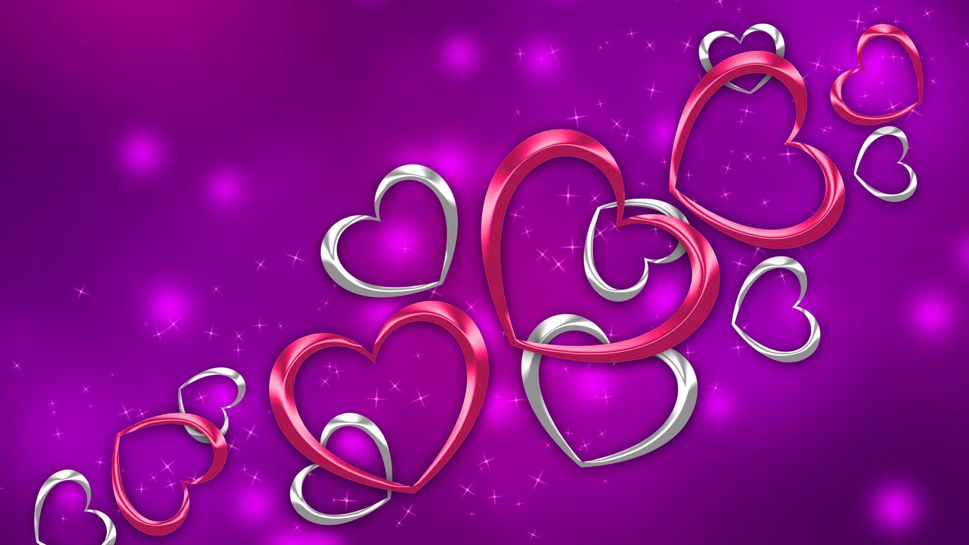 Red and Silver Heart Valentine Day Wallpaper | Only hd wallpapers