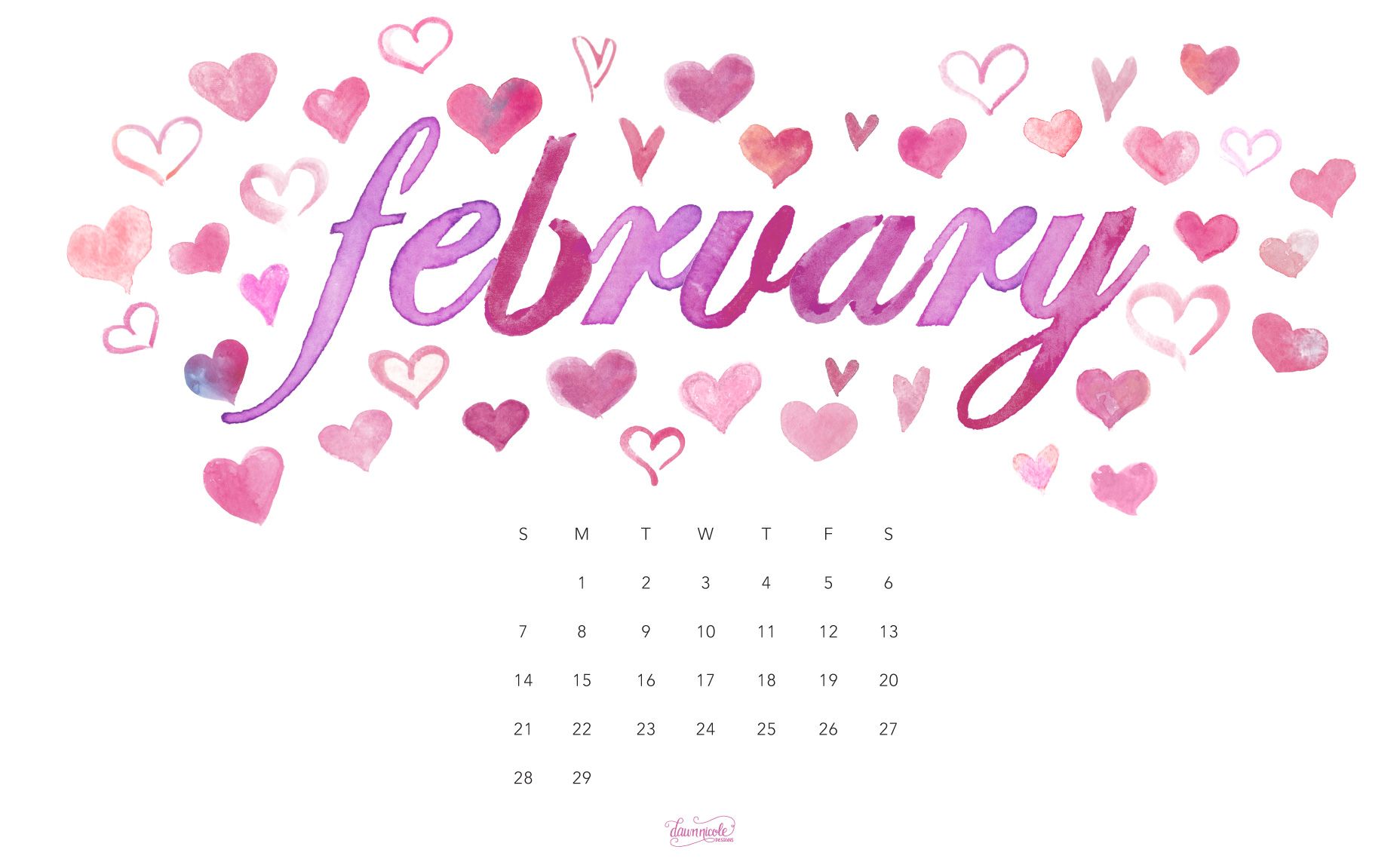 February 2016 Calendar + Tech Pretties | Dawn Nicole Designs™