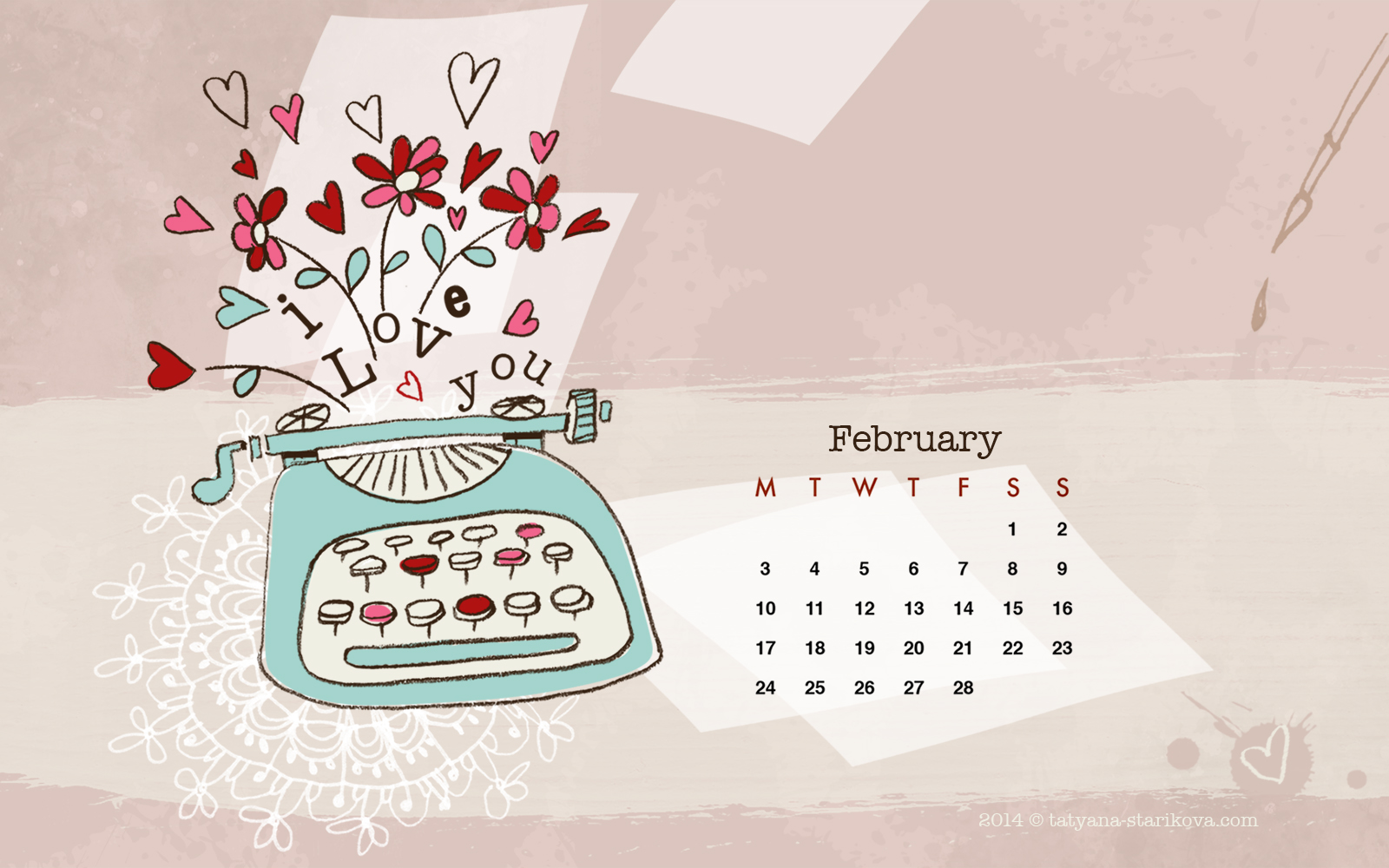 The February 2014 Desktop Wallpaper - Tatyana Starikova Art for