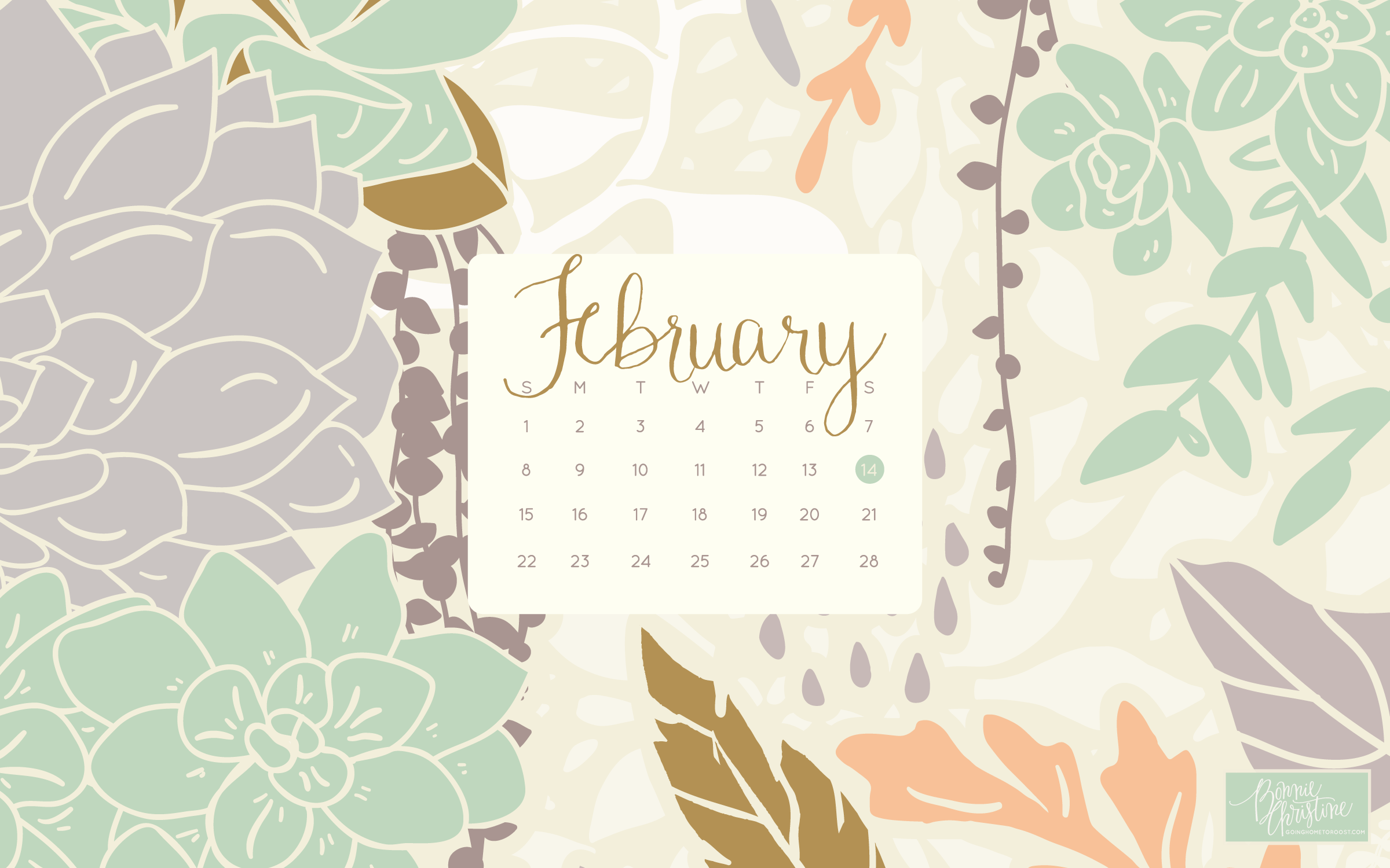 february's desktop + smartphone calendars | going home to roost